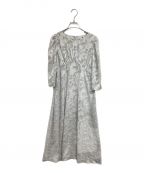 barohomaバロホマ）の古着「Chiffon jacquard onepiece」｜グレー