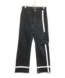 YUKI HASHIMOTO（ユウキハシモト）の古着「SEEM TAPED DENIM　19AW192-01-0203　ブラックデニム　ツールポケット」｜ブラック