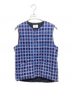 KUONクオン）の古着「吉野格子中綿ベスト　 YOSHINO PLAID VEST　1902-VT01」｜ブルー