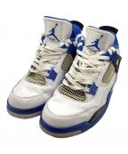 NIKEナイキ）の古着「NIKE　AIR JORDAN4　RETRO MOTORSPORTS　308497-117」｜ホワイト×ブルー