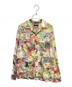 Sun Surfサンサーフ）の古着「LONG SLEEVE TWILL PATCHWORK SHIRT SS26384」｜イエロー