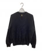 BATONERバトナ―）の古着「ROYAL RAMIE CREW NECK BN-23SM-018 ロイヤルラミークルーネックニット」｜ブラック