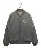 uniform experimentユニフォームエクスペリメント）の古着「AUTHENTIC LOGO SWEAT VARSITY JACKET」｜グレー