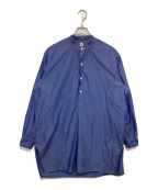 KAPTAIN SUNSHINEキャプテンサンシャイン）の古着「Pullover Band Collar Shirt」｜ブルー