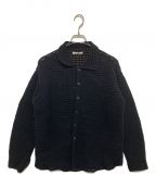 AURALEEオーラリー）の古着「HAND CROCHET WOOL KNIT SHIRTS」｜ブラック