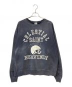 SAINT MICHAELセントマイケル）の古着「21AW SKULL USED CREW NECK SWEAT」｜ネイビー