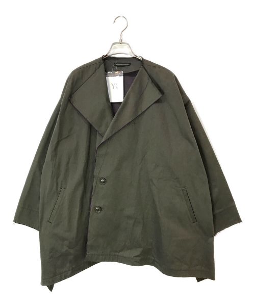 Y's（ワイズ）Y's (ワイズ) DOUBLE FACED TWILL NO COLLAR SHORT COAT カーキ サイズ:01の古着・服飾アイテム