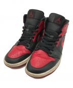 NIKEナイキ）の古着「AIR JORDAN 1 MID ミドルカットスニーカー」｜BLACK/GYM RED-WHITE