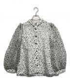 BORDERS at BALCONYボーダーズアットバルコニー）の古着「ORGANDY PRINTED BOUSE」｜ホワイト