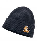 maison kitsuneメゾンキツネ）の古着「CHILLAX FOX PATCH BEANIE/ニット帽」｜グレー