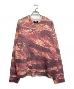 stussyステューシー）の古着「TIGRIS PRINT SWEATER」｜ピンク