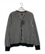 Needlesニードルズ）の古着「V Neck Cardigan - Houndstooth」｜ブラック×ホワイト