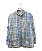 Porter Classicポータークラシック）の古着「HAND WORK LA MER CHECK SHIRT JACKET」｜ブルー