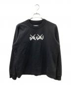 sacai×KAWSサカイ×カウズ）の古着「Flock Print Long Sleeve T-Shirt」｜ブラック