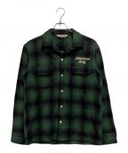 STANDARD CALIFORNIAスタンダードカリフォルニア）の古着「OMBRE CHECK WOOL SHIRT」｜グリーン