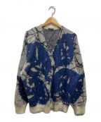 LAD MUSICIANラッドミュージシャン）の古着「MOHAIR W JACQUARD LEAF KNIT CARDIGAN」｜グレー