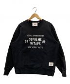 SUPREME×WTAPSシュプリーム×ダブルタップス）の古着「Crewneck Sweatshirt」｜ブラック