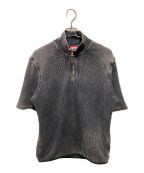 DIESELディーゼル）の古着「Short-sleeve waffle-knit sweatshirt」｜ブラック