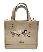 COACH×PEANUTSコーチ×ピーナッツ）の古着「デンプシー トート 22・スヌーピー アンド フレンズ モチーフ」｜ベージュ