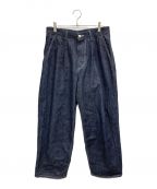 Graphpaperグラフペーパー）の古着「Selvage Denim Two Tuck Pants」｜インディゴ