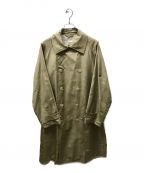 Blanc YMブランワイエム）の古着「Silk Grosgrain Trench Coat/シルク グログラン トレンチ コート」｜ベージュ