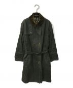 Barbourバブアー）の古着「WAX TRENCH COAT ワックストレンチコート Barbour バブアー ワックスコットン オイルドジャケット オイルドコート ガンフラップ チンストラップ ブルガリア製 1602333」｜オリーブ