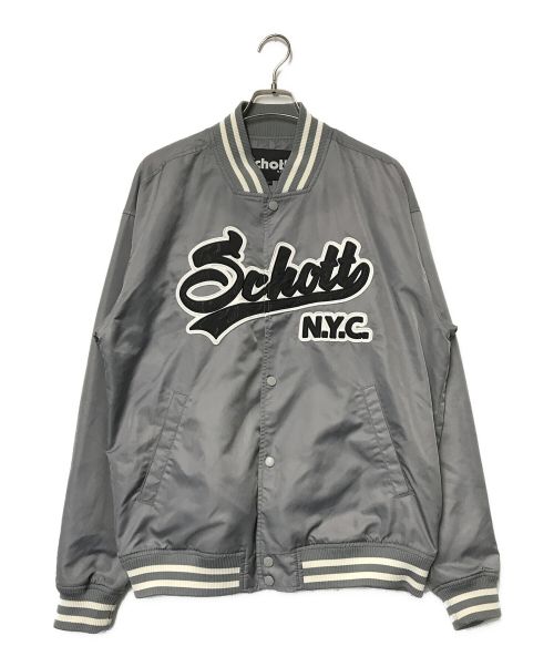 Schott（ショット）Schott (ショット) NYLON VARSITY JACKET Schott ショット 3122055 グレー サイズ:Lの古着・服飾アイテム