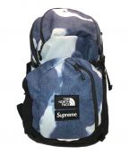 SUPREME×THE NORTH FACEシュプリーム×ザ ノース フェイス）の古着「Bleached Denim Print Pocono Backpack」｜ブルー×ブラック