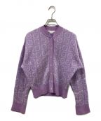 Mame Kurogouchiマメクロゴウチ）の古着「Paisley Jaquard Knitted Cardigan ペイズリージャガードニットカーディガン」｜パープル