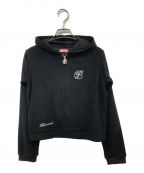 BlackEyePatchブラックアイパッチ）の古着「B EMBLEM VELOUR ZIP HOODIE」｜ブラック