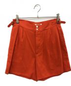 AURALEEオーラリー）の古着「SHUTTLE GEORGETTE CLOTH DOUBLE SHORTS」｜オレンジ