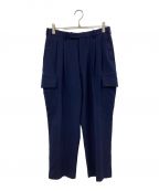 LAD MUSICIANラッドミュージシャン）の古着「22AW WOOL GABARDINE 2TUCK CARGO SLACKS」｜ネイビー