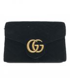 GUCCIグッチ）の古着「GGマーモント チェーンウォレット ショルダーバッグ/474575」｜ブラック