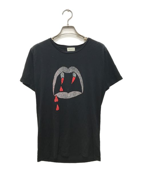 Saint Laurent Paris（サンローランパリ）Saint Laurent Paris (サンローランパリ) ブラッドラスタープリントTシャツ ブラック サイズ:Sの古着・服飾アイテム