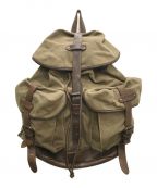 RRLダブルアールエル）の古着「CANVAS LEATHER BAGPACK/キャンバス×レザーバックパック/ヴィンテージ加工/オイルレザー」｜オリーブ