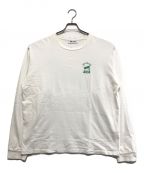 WIND AND SEAウィンダンシー）の古着「WDS(D.T.R.T) Bkiyn-L/S Tee」｜ホワイト×グリーン