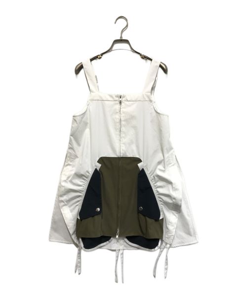 UN3D.（アンスリード）UN3D. (アンスリード) MA-1 DETAIL SHIRT CAMISOLE ホワイト×カーキ サイズ:38の古着・服飾アイテム