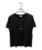 Saint Laurent Parisサンローランパリ）の古着「スモールロゴプリントTシャツ　TT08 464572 YB2DQ 1000　サンローランパリ　」｜ブラック