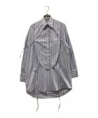 MM6 Maison Margielaエムエムシックス メゾンマルジェラ）の古着「Cotton Stripe Shirt」｜ネイビー