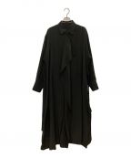 REGULATION Yohji Yamamotoレギュレーションヨウジヤマモト）の古着「SPUN RY CLOTH R-DRAPED SHIRT DRESS　FB-D52-202」｜ブラック