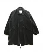 WTAPSダブルタップス）の古着「クロスボーンバックプリントコート　WTAPS　 24AWモデル SMOCK / COAT / COTTON. SERGE　242WVDT-JKM03」｜ブラック