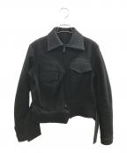 Yohji Yamamoto collectionsヨウジヤマモトコレクションズ）の古着「1/16 FLANNEL L BOX DETAIL BLOUSON」｜ブラック