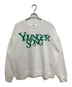 YOUNGER SONGヤンガーソング）の古着「ロゴプリントスウェット」｜ホワイト×グリーン