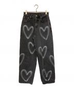 MIDNIGHT moveミッドナイトムーブ）の古着「heart denim pants」｜グレー