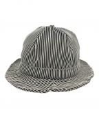 SUPREMEシュプリーム）の古着「Stripe Mesh Bell Hat」｜ホワイト×ブラック