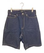 X-LARGEエクストララージ）の古着「POLYGON LOGO DENIM SHORT PANTS」｜インディゴ