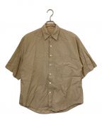 AURALEEオーラリー）の古着「WASHED FINX TWILL HALF SLEEVED BIG SHIRTS」｜ベージュ