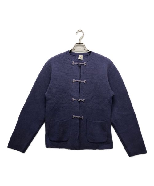 6(ROKU) BEAUTY&YOUTH（ロク ビューティーアンドユース）6(ROKU) BEAUTY&YOUTH (ロク ビューティーアンドユース) KNIT CHINA MOTIF CARDIGAN パープル サイズ:-の古着・服飾アイテム