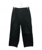 MARKAWAREマーカウェア）の古着「ORGANIC COTTON GABARDINE DOUBLE PLEATED EASY PANTS」｜ブラック