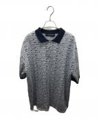 Diaspora Skateboardsディアスポラスケートボードズ）の古着「All-Over Knit Polo」｜ブルー